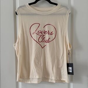 Spiritual Gangster Cream Tank with Red Heart